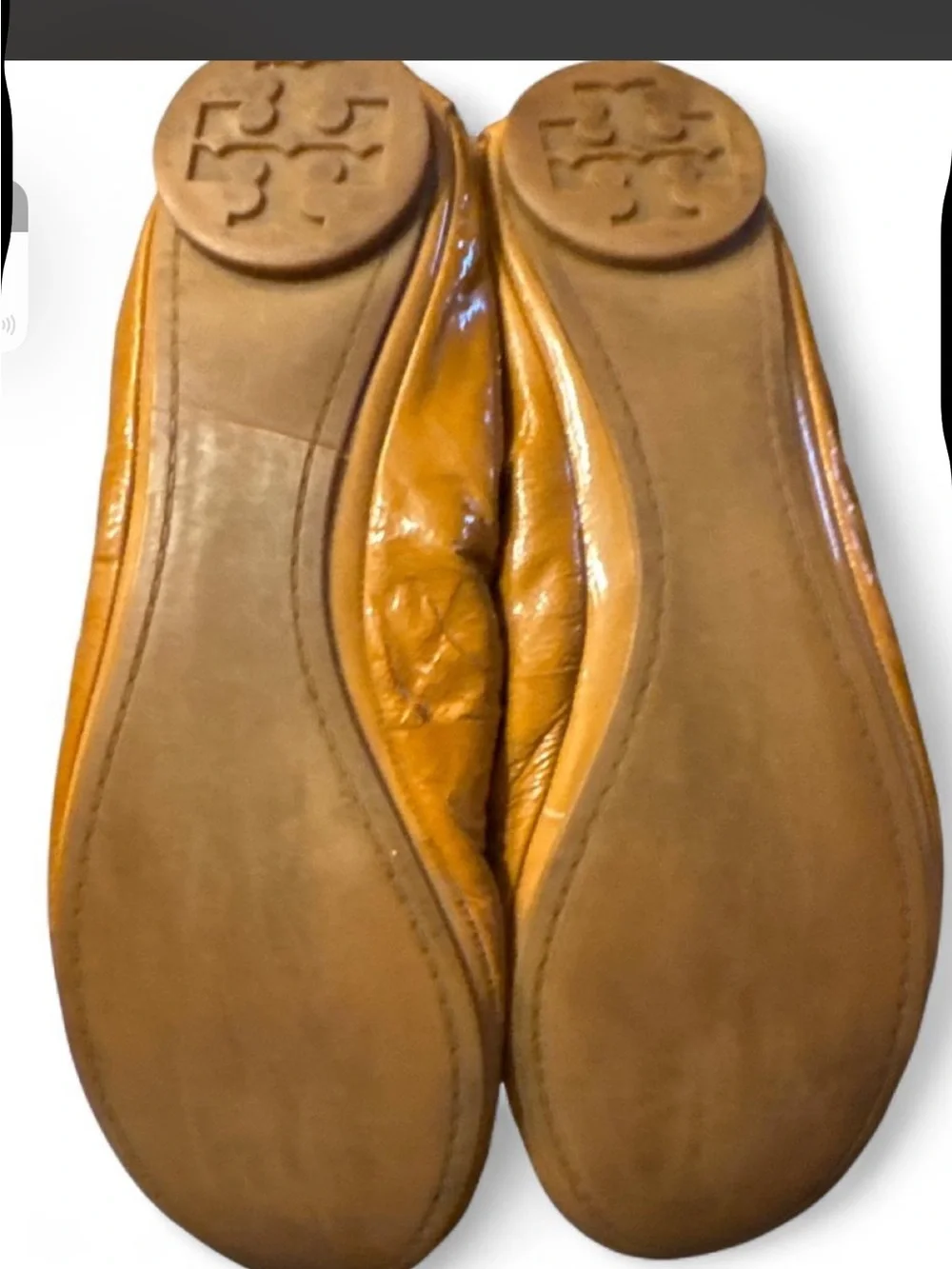 Tory Burch Leather Ballet Flats in Camel Brown - Women